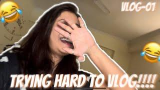 Trying Hard To My First Daily Vlog -1   || Noob Vlogger 