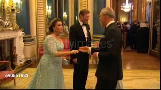 The Prince of Wales and the Duchess of Cornwall greet the Grand Duke & Grand Duchess of Luxembourg.