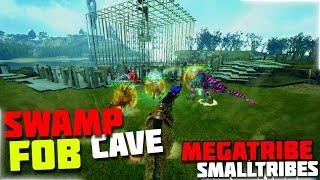 Megatribe Attacking Swamp Cave! ARK OFFICIAL SMALLTRIBES