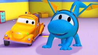 Tom The Tow Truck's Paint Shop  Hector the Helicopter is a Dragon   Trucks Cartoon for kids