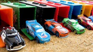 Disney cars toy trucks & Hands in sand!
