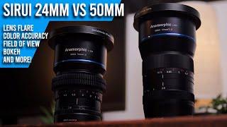 Sirui 24mm F2.8 Anamorphic Lens Review | Flares, Low Light, Bokeh, Color Comparison With Sirui 50mm