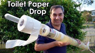 Dropping toilet paper rolls from a rocket