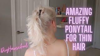 80's Banana Clip Tutorial - How to Make a Big Fluffy Ponytail With Thin Hair