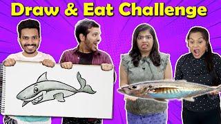 Draw And Eat Fun Food Challenge |Funny Food Challenge | Hungry Birds