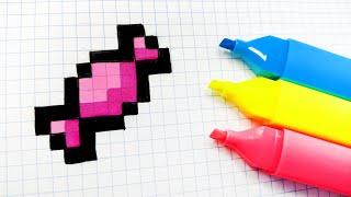 Handmade Pixel Art - How to draw a Candy #pixelart