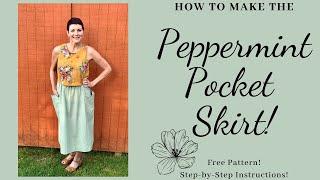 How to Make the Peppermint Pocket Skirt!Free Pattern!Step-by-Step Instructions!Great for Beginners!