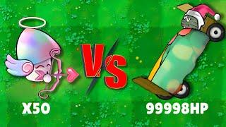 50 Plant Hybird vs Ultra King Bed Zombie 99998HP, Who will win? PvZ Hybrid PK Challenge