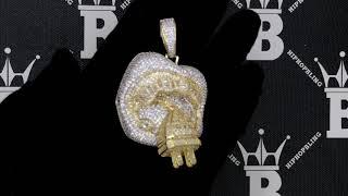 Gold Plug Grillz Mouth CZ Hip Hop Bling Bling Pendant | Iced Out Jewelry