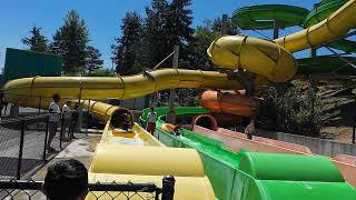 Bottom Ending Slides of Pacific Plunge in WildWaves Theme and Water Park in Federal Way WA