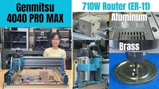 Genmitsu 4040 PRO MAX 710W CNC Router: Working with aluminum, brass, wood, acrylic and tall objects