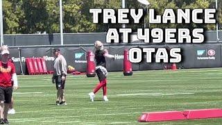 Trey Lance at 49ers OTAs — including towel drill