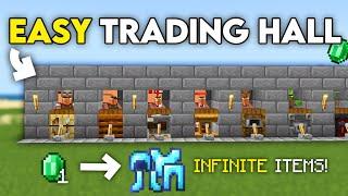 EASY VILLAGER TRADING HALL in 1.21 Minecraft Bedrock!