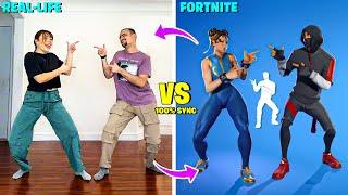 LEGENDARY FORTNITE DANCES IN REAL LIFE! (Never Back Down Never What, Groove Destroyer, Nitro Fueled)