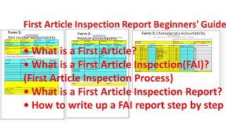 First Article Inspection Report Beginners' Guide