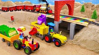Diy tractor making mini Bridge for Train Construction | diy Industrial Concrete Mixer | HP Mini