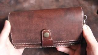 Кожаный кошелёк ( или клатч) "Двойной", leather purse handmade.