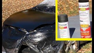 Painting My Car Hood with Rust Oleum Turbo Can Turbo Can vs Regular Spray Comparison