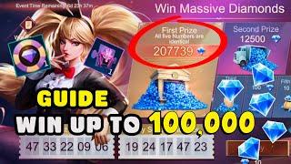 SPENT 10 DIAMONDS TO WIN 100,000 DIAMONDS? | MEGA DIAMOND EVENT GUIDE - Mobile Legends Bang Bang