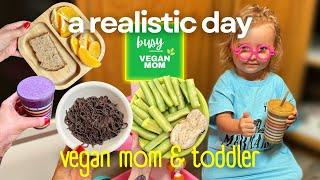 WHAT WE EAT IN A DAY AS A VEGAN MOM & TODDLER // realistic!!