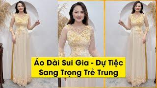  08.7879.2142 Áo Dài Sui Gia Trẻ Trung M03 Be - Áo Dài Xuân Quỳnh