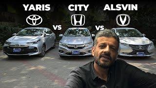 In mein sey kaun si behtar hai? Yaris vs City vs Alsvin Car Comparison by Suneel Munj