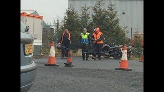 SCOTTISH LASS 1ST TIME ON A GEARED MOTORBIKE AT PRO SCOT passes bike bike test 12 weeks later