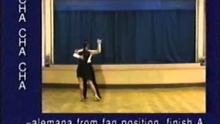 Cha-cha dance steps 08. Alemana from fan position, finish A