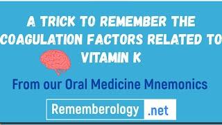 Mnemonic: Coagulation Factors Related to Vitamin K