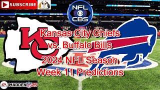 Kansas City Chiefs vs. Buffalo Bills | 2024 NFL Season Week 11 | Predictions Madden NFL 25