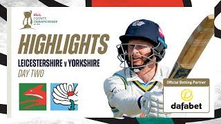 Highlights: Leicestershire vs Yorkshire - Day Two | Fisher & Tattersall star with the bat