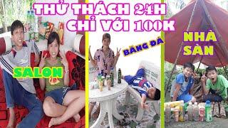 Thử Thách 24h Theo 3 Địa Điểm Chân Không Chạm Đất #trangandvinhtv