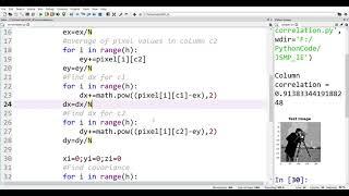 Column correlation of an image || Python