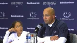 Penn State's James Franklin breaks down during press conference after death of brother-in-law