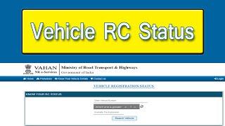 RC Status | Check Registration Certificate Status Online by Application/Vehicle number