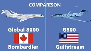 Bombardier 8000 vs gulfstream g800 comparison