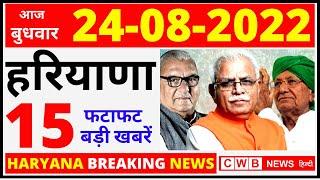 24 August Haryana News | Haryana Hindi News 24  | Haryana Nonstop News | Haryana Live news | cwb