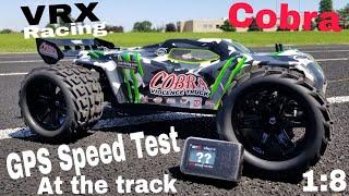 VRX Racing Cobra Speed Test!! Brushless, 1:8, 4WD Truggy!! How Fast is it??