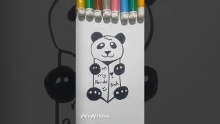 Easy panda with book drawing #youtube  #shorts #video #viral #trending #art #drawing