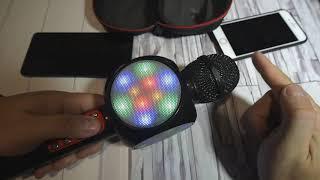 Караоке микрофон с колонкой Bluetooth и цветомузыкой