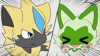 The result that Sprigatito jumped to Zeraora... | Pokémon Animation