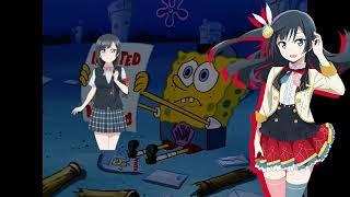 love live nijigasaki girls potrayed by spongebob