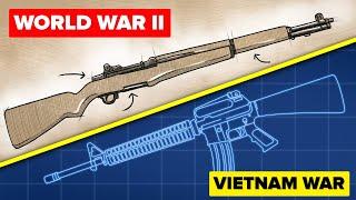 WW2 Rifles vs Vietnam War Rifles - Military Gun Comparison