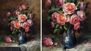 Mastering Rose Compostions  Acrylic Techniques Video 3 of 3