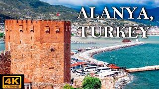 [4k] Walking tour in ALANYA - Promenade and RED TOWER (Kızıl Kule), Turkey