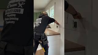 Best kitchen backsplash ever | Installing #shiplap  #construction #builder #shorts #diy #skills