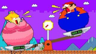 Fat Peach Super Sized Maze Escape Rescue Mario, Evolution of Fat Peach | 8 bit Cartoon Animation