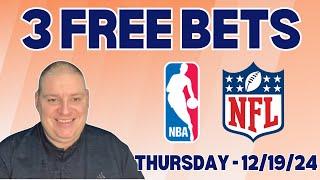 Thursday 3 Free Betting Picks & Predictions - 12/19/24 l Craig's Picks & Parlays l #freebets