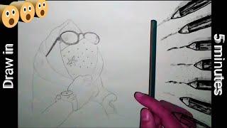 Drawing a girl with mask in 5 minutes | how to draw a girl with mask |A-Z| #best #drawing #shorts