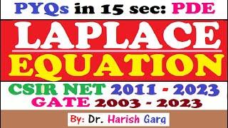 PYQs on Laplace Equation | Short Cut Tricks | CSIR NET 2011 to 2023 | GATE 2003 to 2023